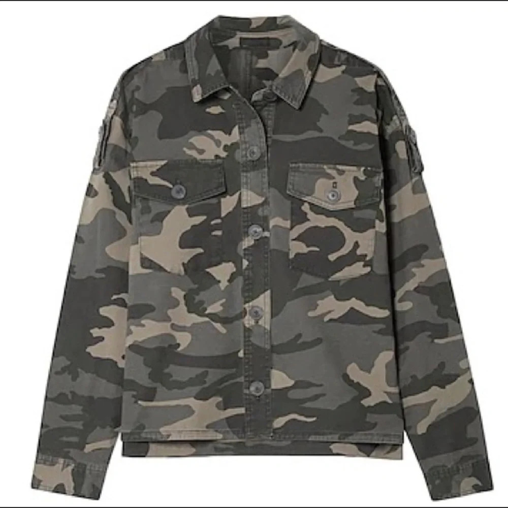 NWOT ATM Military Camo Jacket Khaki Cotton Minimalist Casual Women’s Large